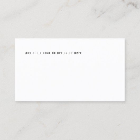 minimalistisch visitekaartje (Achterkant)