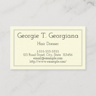 Minimalistisch Visitekaartje en Plain Hair Dresser