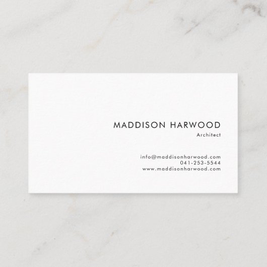 Minimalistisch Visitekaartje met ingegraveerd effe (Achterkant)