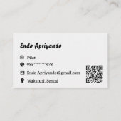 Minimalistisch Visitekaartje met reisthema – blauw (Achterkant)