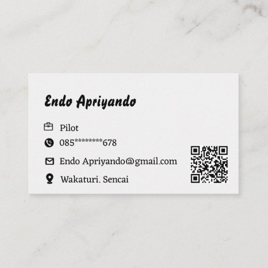 Minimalistisch Visitekaartje met reisthema – blauw (Achterkant)