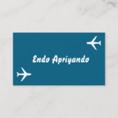 Minimalistisch Visitekaartje met reisthema – blauw (Voorkant)