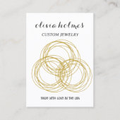 Minimalistisch visitekaartje met witte diamantjuwe (Voorkant)