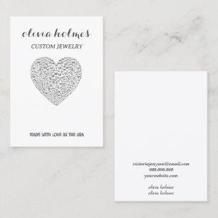 Minimalistisch visitekaartje met witte diamantjuwe