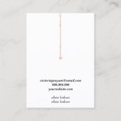 Minimalistisch visitekaartje met witte diamantjuwe (Achterkant)