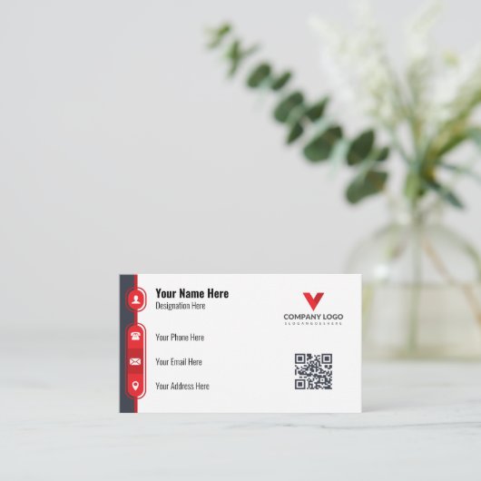 Minimalistisch Visitekaartje ontwerp | Elegant & A (Staand voorkant)