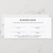 Minimalistisch Visitekaartje roze cadeaubon (Achterkant)