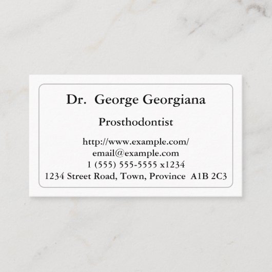 Minimalistisch Visitekaartje van prothesist (Voorkant)