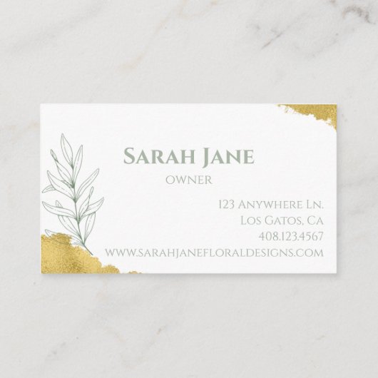 Minimalistisch Visitekaartje voor goud en smaragdb (Achterkant)