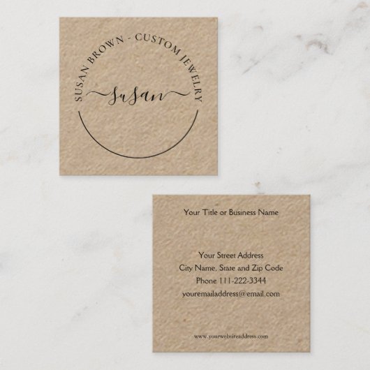 Minimalistisch Visitekaartje voor handsscript (Voorkant / Achterkant)