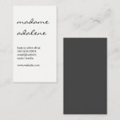 Minimalistisch vlakwit met cursieve tekst visitekaartje (Voorkant / Achterkant)