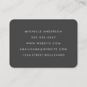 Minimalistisch vlakwit met cursieve tekst visitekaartje (Achterkant)