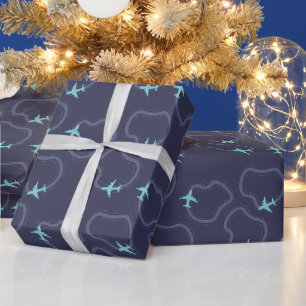 Minimalistisch vliegtuig cadeaupapier