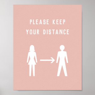 Minimalistisch voor covid Social Distancing Color Poster