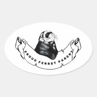 Minimalistisch voor fretliefhebbers. ovale sticker