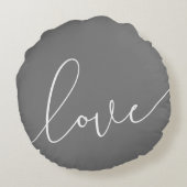 Minimalistisch voor grijze en witte liefde rond kussen (Achterkant)