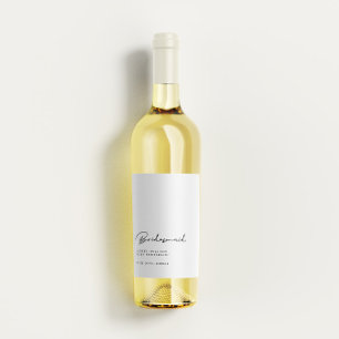 Minimalistisch voorstel voor calligrafie wijn etiket