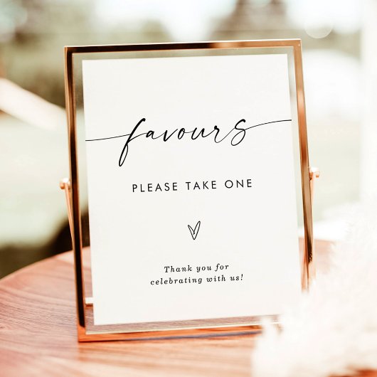 Minimalistisch voorteken | Modern Wedding Favors Poster