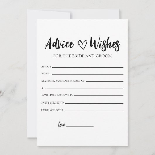 Minimalistisch Vrijgezellenfeest Advice Kaart (Voorkant)