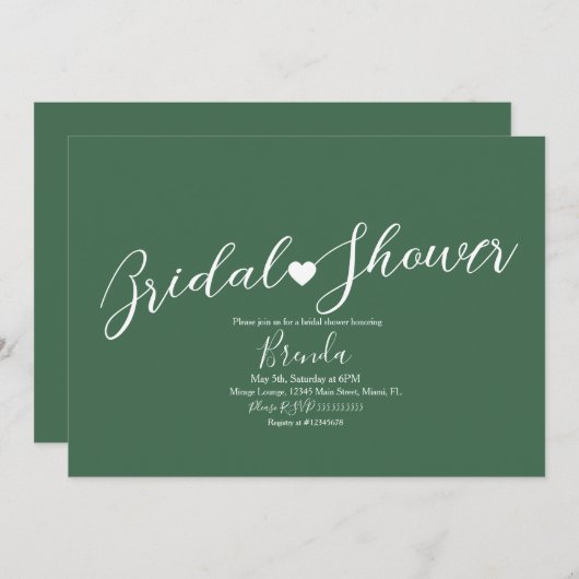 Minimalistisch Vrijgezellenfeest Emerald Greenish Kaart (Voorkant / Achterkant)