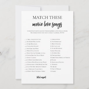 Minimalistisch Vrijgezellenfeest Film Love Song Ma Kaart