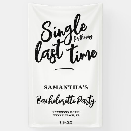 Minimalistisch vrijgezellenfeest  spandoek (Verticaal)