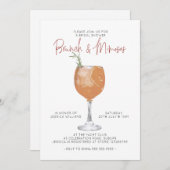 Minimalistisch Vrijgezellenfeest van Brunch en Mim Kaart (Voorkant / Achterkant)