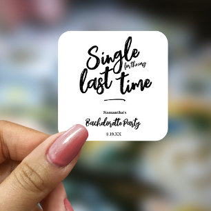 Minimalistisch vrijgezellenfeest vierkante sticker