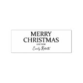 Minimalistisch Vrolijk Kerstfeest met liefde Label Rubberstempel (Afrduk)