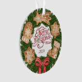 Minimalistisch vrolijk kerstfeest Ornament (voorkant)