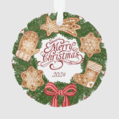 Minimalistisch vrolijk kerstfeest Ornament (achterkant)