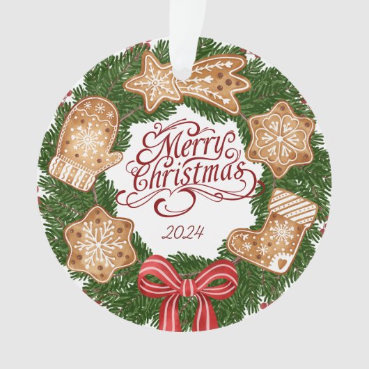 Minimalistisch vrolijk kerstfeest Ornament (voorkant)