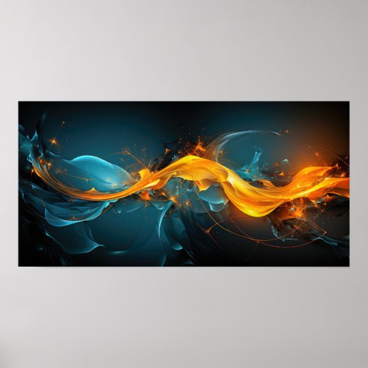 Minimalistisch Vuur Water Energie Moderne kunst Poster (Voorkant)