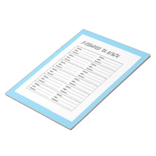 Minimalistisch wachtwoord tracker logboek notitieblok
