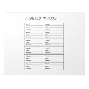 Minimalistisch wachtwoord tracker logboek notitieblok