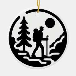 Minimalistisch wandelsilhouet - Natuur landschap Keramisch Ornament