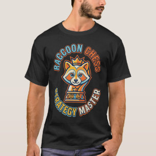 Minimalistisch Wasbeer Schaakmeester Design T-shirt