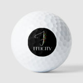 Minimalistisch waterverf monogram F Docent Golfballen (Voorkant)