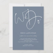 Minimalistisch We doen Script Dusty Blue QR Code W Kaart (Voorkant)