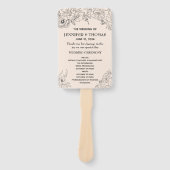 Minimalistisch weddenschap met een programma Flora Handwaaier (Voorkant)