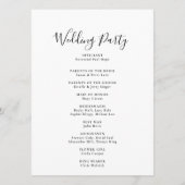 Minimalistisch weddenschap met kalligrafie programma (Achterkant)