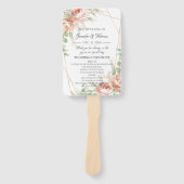 Minimalistisch weddenschapsprogramma Blush Rozen Handwaaier (Voorkant)