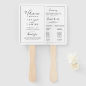 Minimalistisch weddenschapsprogramma handwaaier (Voorkant en achterkant)