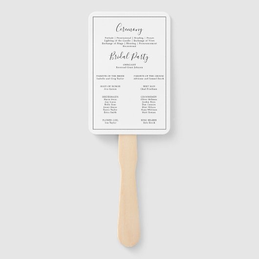 Minimalistisch weddenschapsprogramma handwaaier (Achterkant)