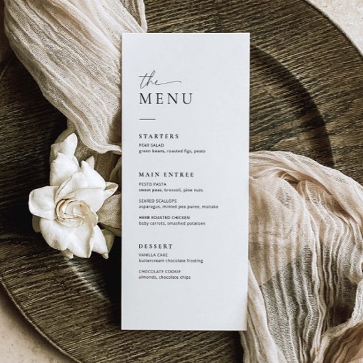 Minimalistisch Wedding Menu Modern Wedding Dinner 
