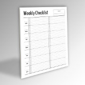 Minimalistisch wekelijks checklist-Notitieblok Notitieblok