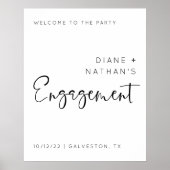 Minimalistisch welkom bij ons verlovingsbord poster (Voorkant)