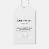 Minimalistisch welkom Spaanse bruiloft Cadeaulabel (Voorkant)