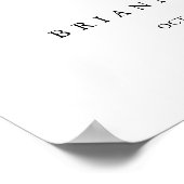 Minimalistisch welkomstteken voor weddenschappen m poster (Hoek)