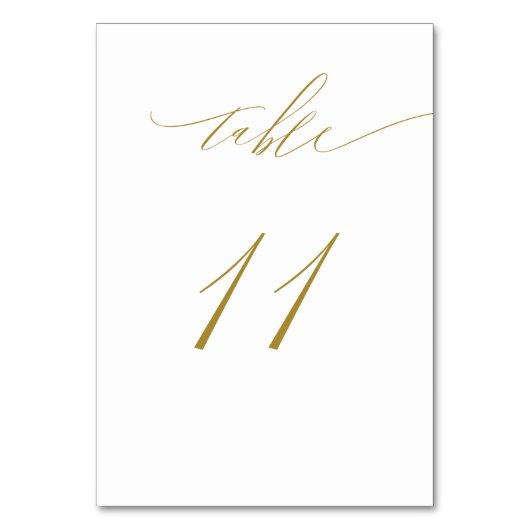 Minimalistisch White Gold Elegant Script 11 Weddin Kaart (Achterkant)
